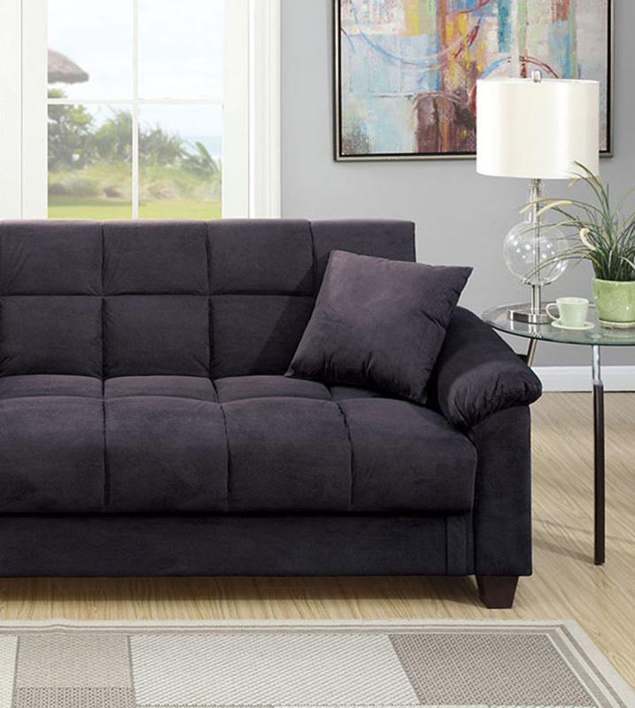 

    
Gray Fabric Upholstered Adjustable Sofa F7888 Poundex Modern
