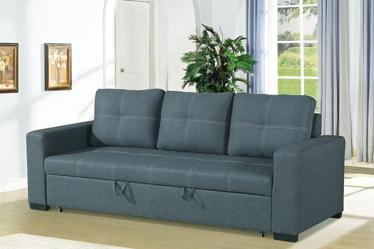 

    
Gray Fabric Upholstered Convertible Sofa F6532 Poundex Modern
