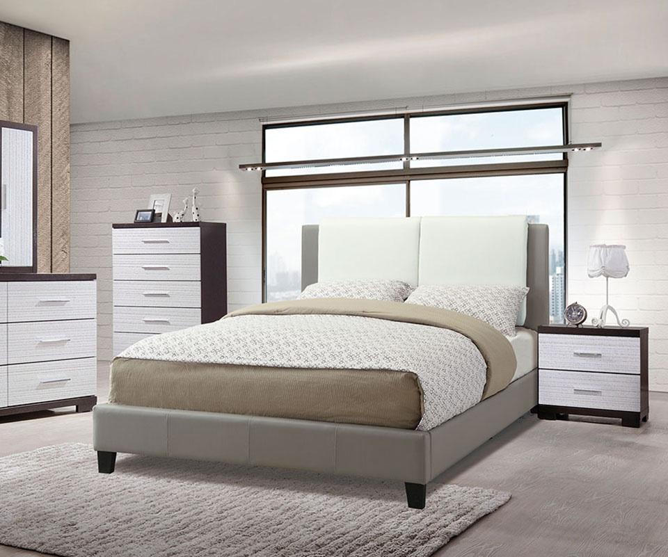 

    
Poundex Furniture F9337 Platform Bed Gray/White F9337CK

