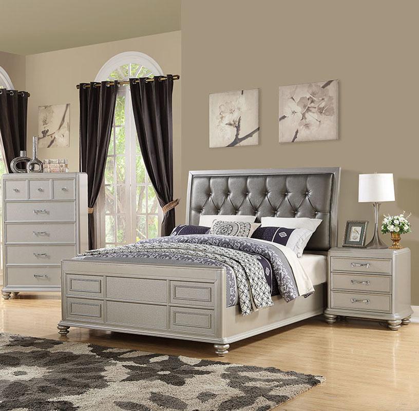 

    
Modern Gray Faux Leather Upholstered Eastern King Bed F9357 Poundex
