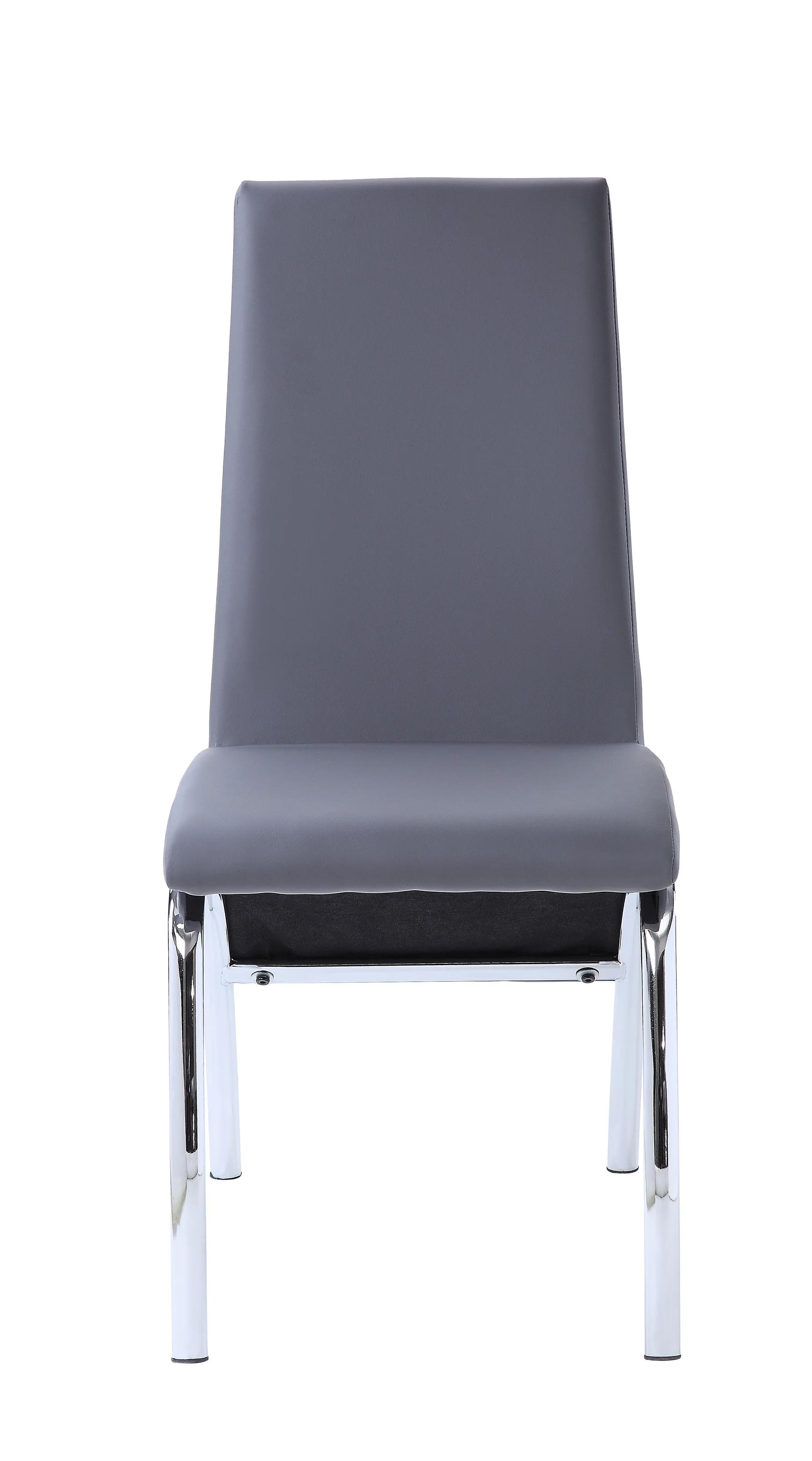 

    
Modern Gray PU & Chrome 2pcs Dining Chairs by Acme Noland 72192-2pcs
