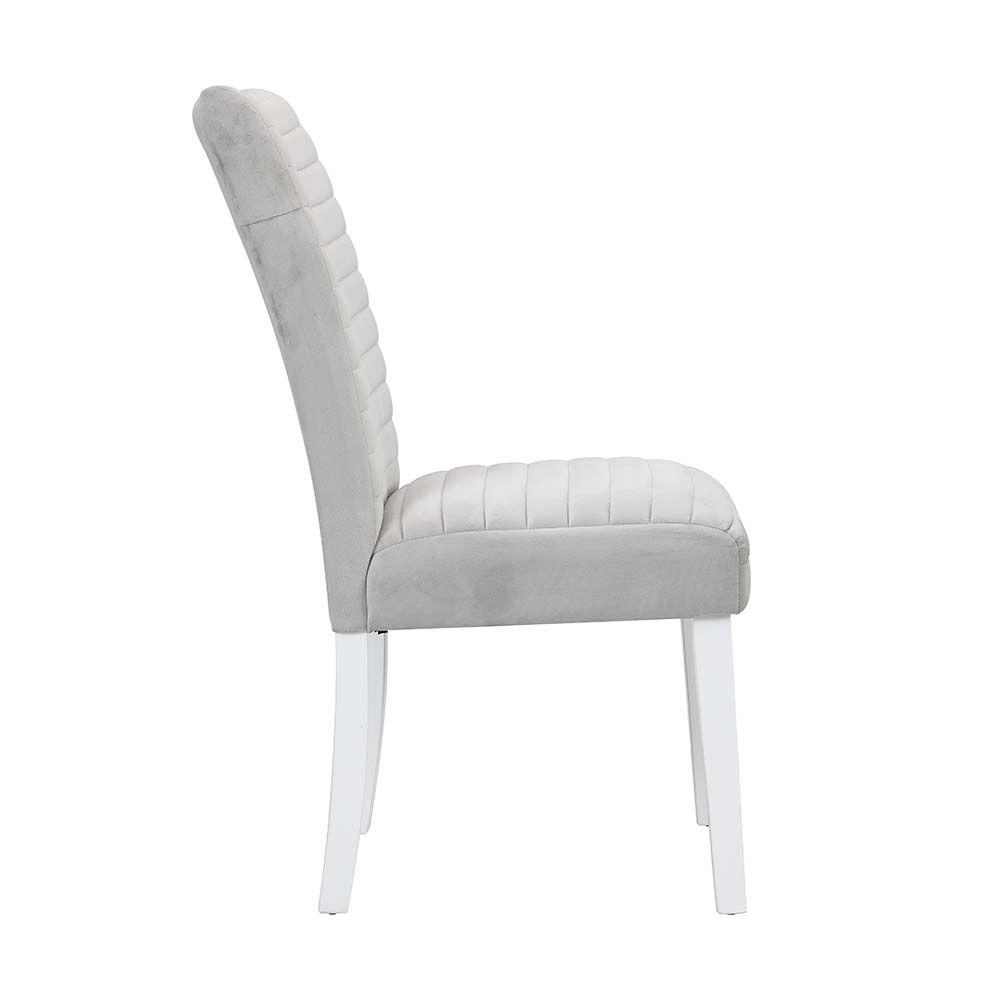 

                    
Acme Furniture Elizaveta Side Chair Set White/Gray Velvet Purchase 

