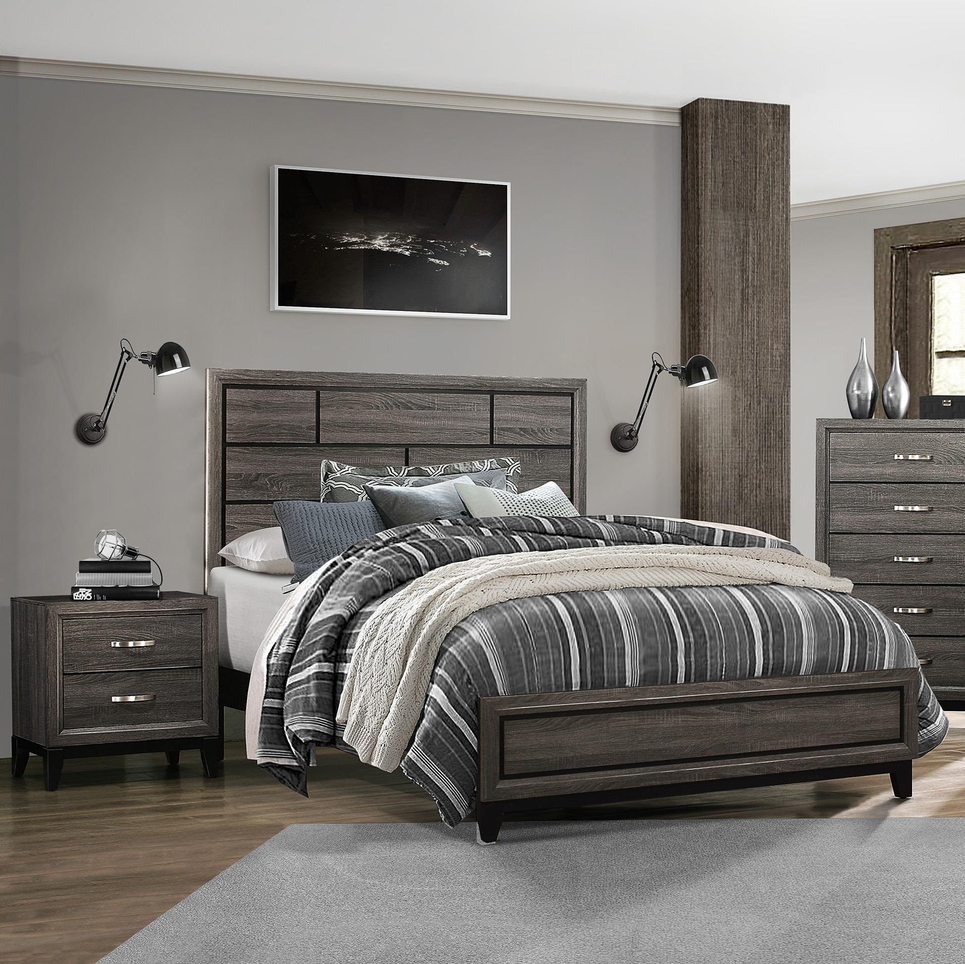 

    
Modern Gray Wood Full Bedroom Set 3pcs Homelegance 1645F-1* Davi
