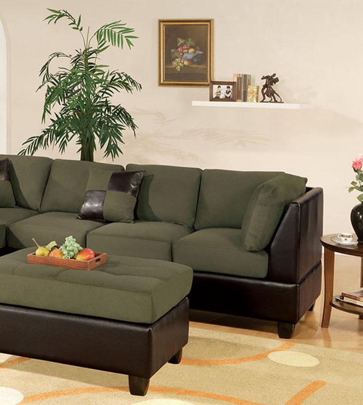 

    
Poundex Furniture F7620 Sectional w/ Ottoman Brown/Green F7620
