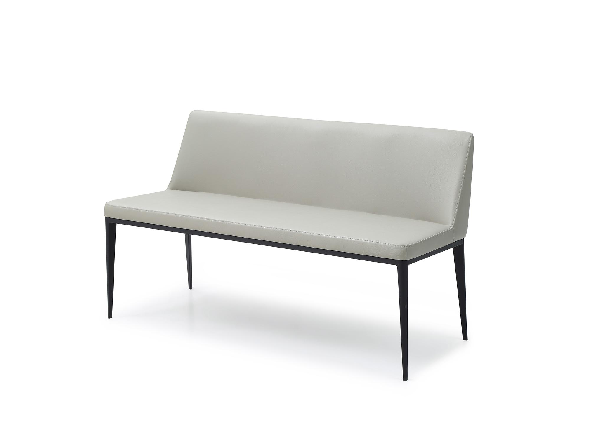 Modern Bench BN1479-LGRY Carrie BN1479-LGRY in Light Gray Faux Leather