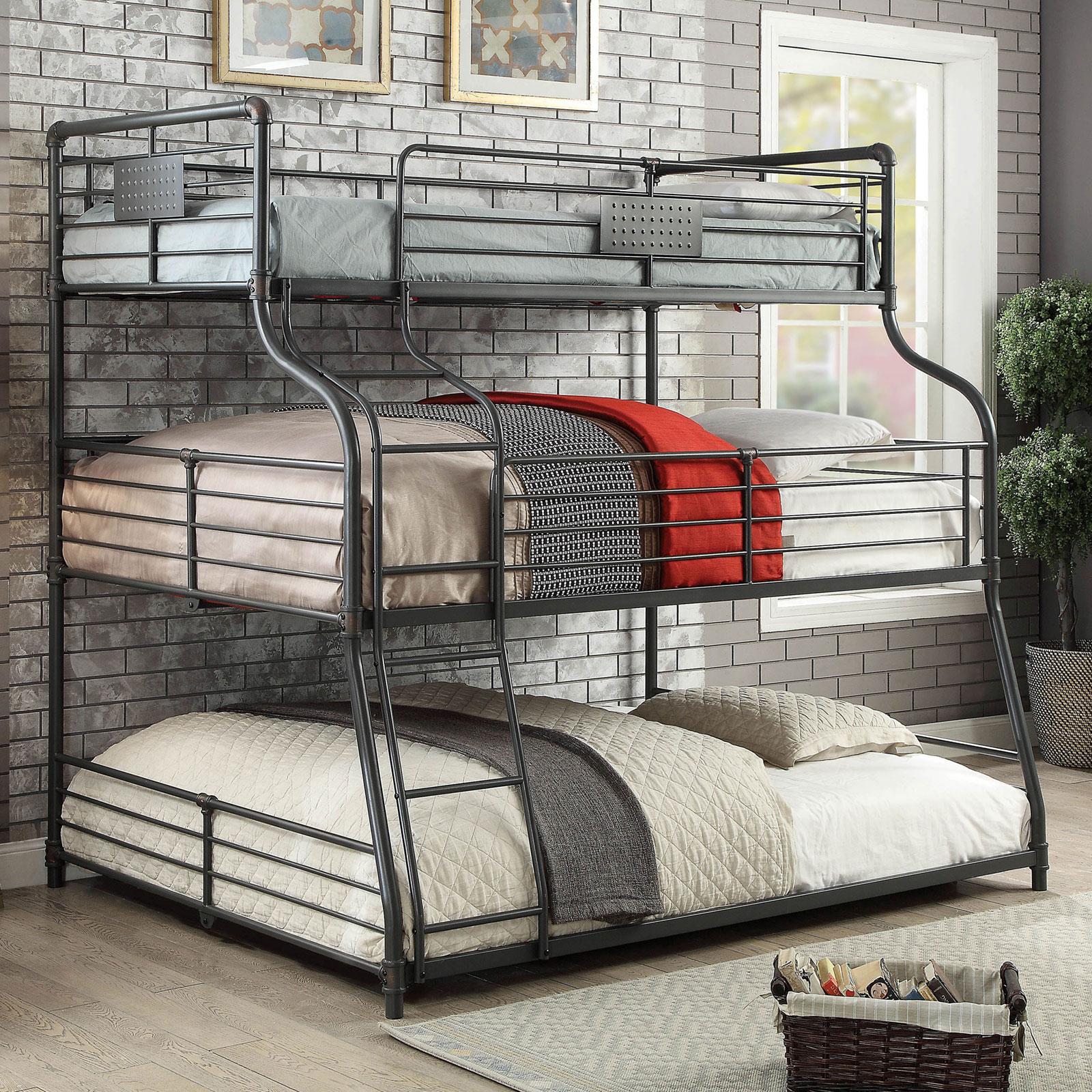 Modern Bunk Bed OLGA CM-BK918 CM-BK918-BED in Black 