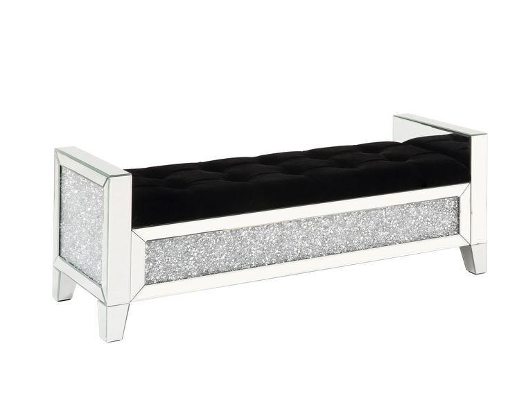 

    
Modern Mirrored & Faux Diamonds Bench by Acme Noralie AC00527

