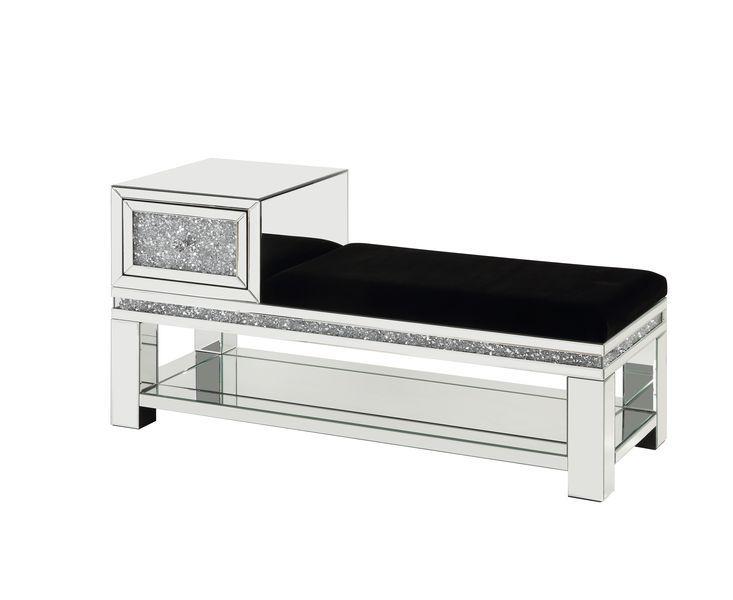 

    
Modern Mirrored & Faux Diamonds Bench by Acme Noralie AC00538

