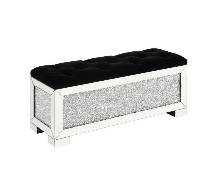 

    
Modern Mirrored & Faux Diamonds Bench by Acme Noralie AC00532
