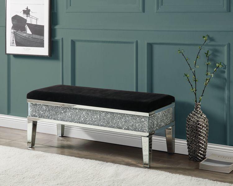 

    
Modern Mirrored & Faux Diamonds Bench by Acme Noralie AC00535
