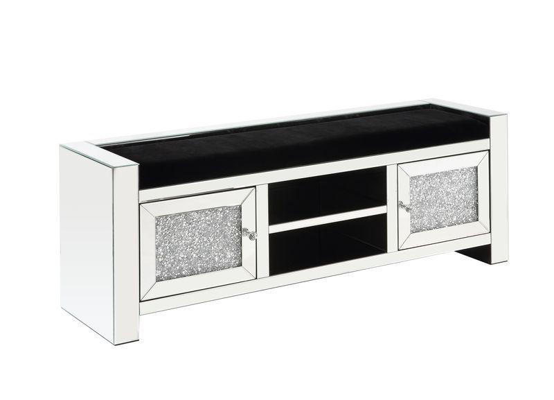 

    
Modern Mirrored & Faux Diamonds Bench by Acme Noralie AC00539
