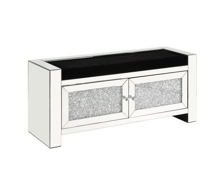 

    
Modern Mirrored & Faux Diamonds Bench by Acme Noralie AC00540
