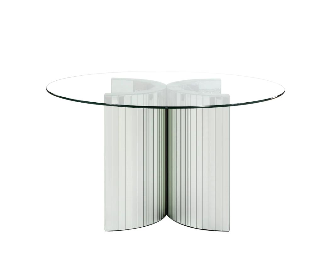 

    
Modern Mirrored & Faux Diamonds Dining Table by Acme Noralie DN00718
