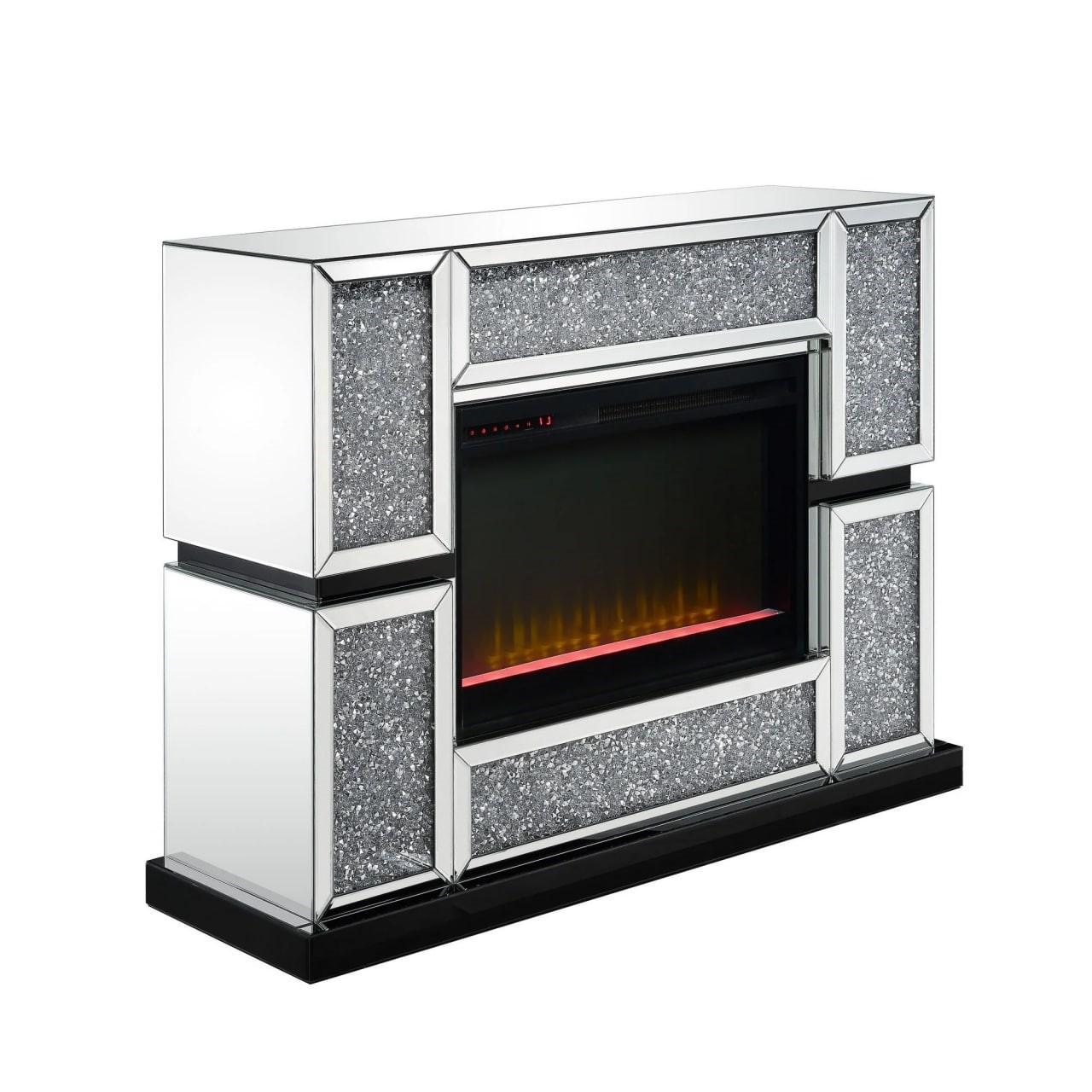 Modern Fireplace Noralie 90660 in Mirrored 