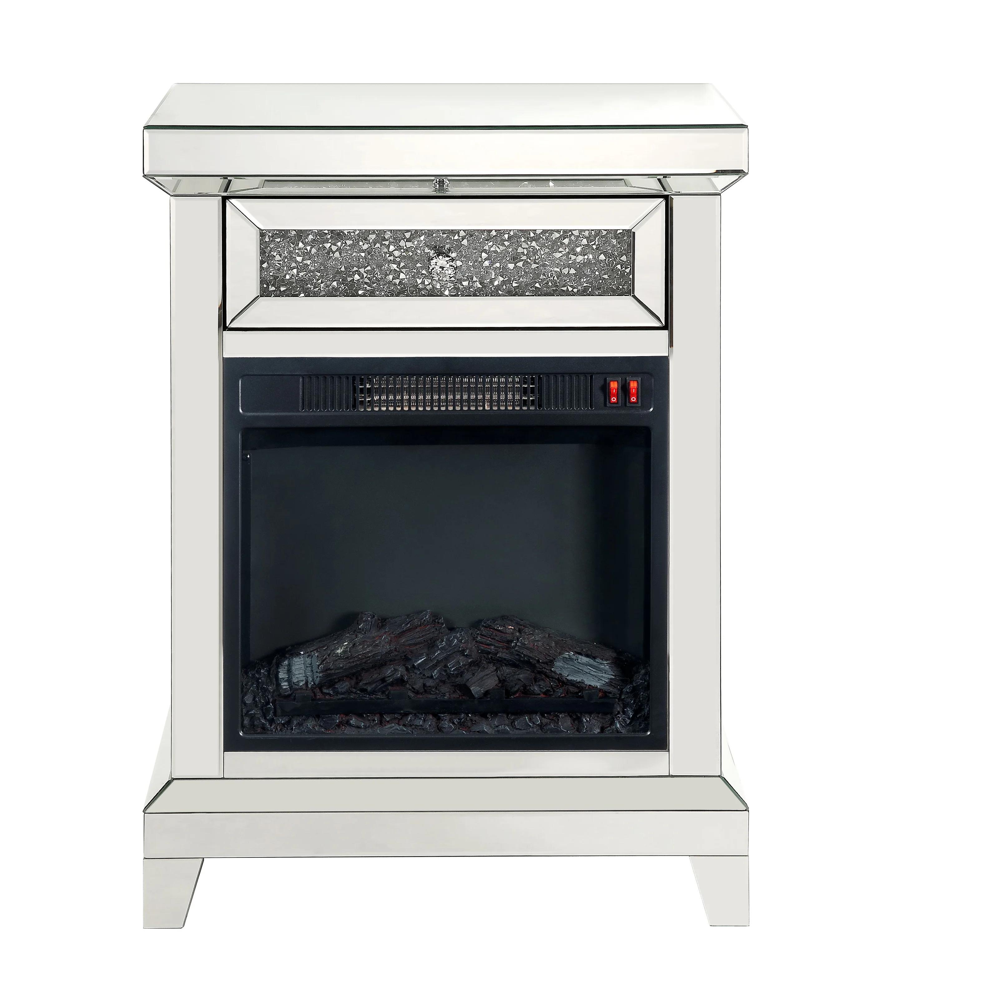 

    
Acme Furniture Noralie Fireplace Mirrored 90866
