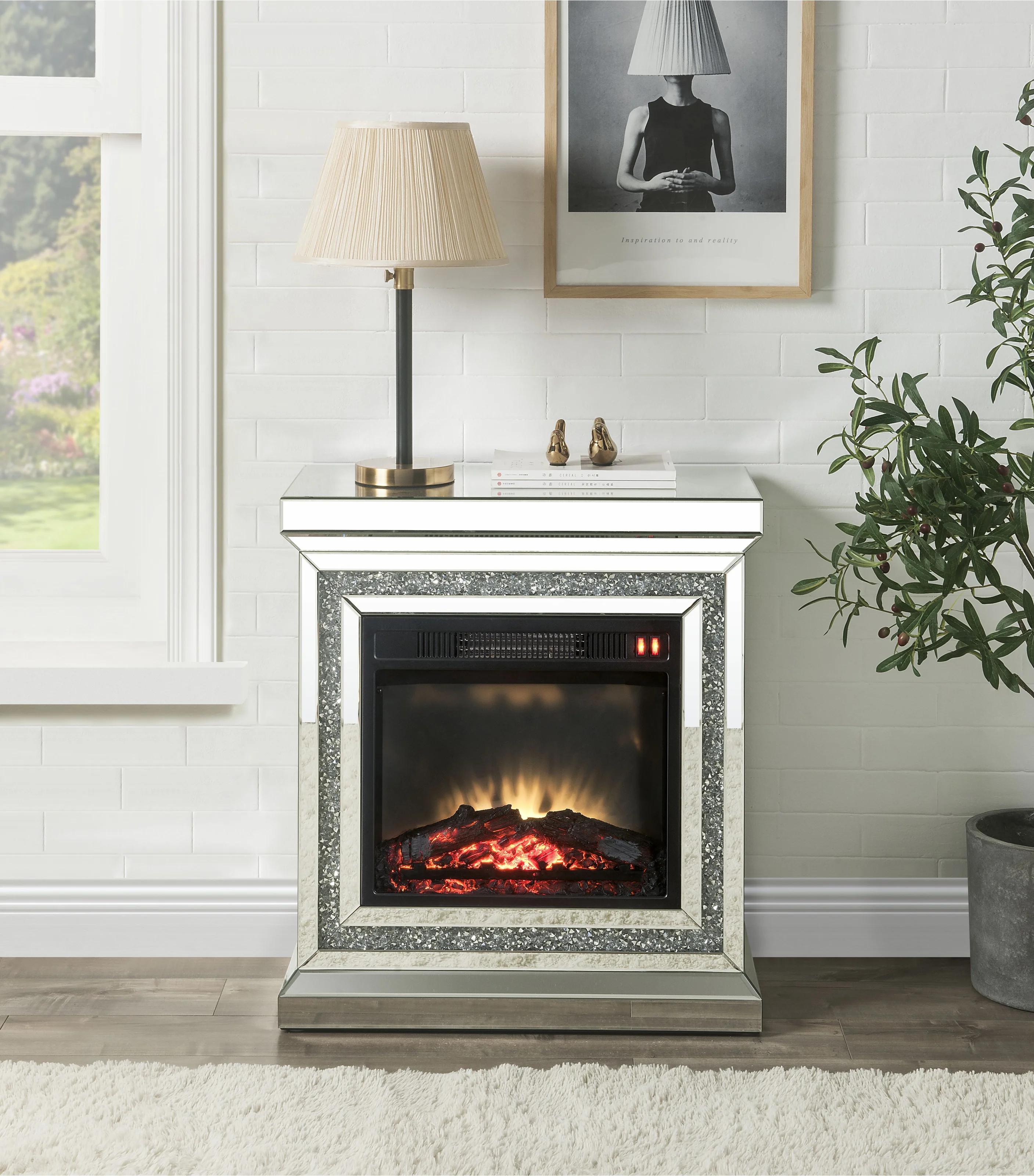 

    
Acme Furniture Noralie Fireplace Mirrored 90868
