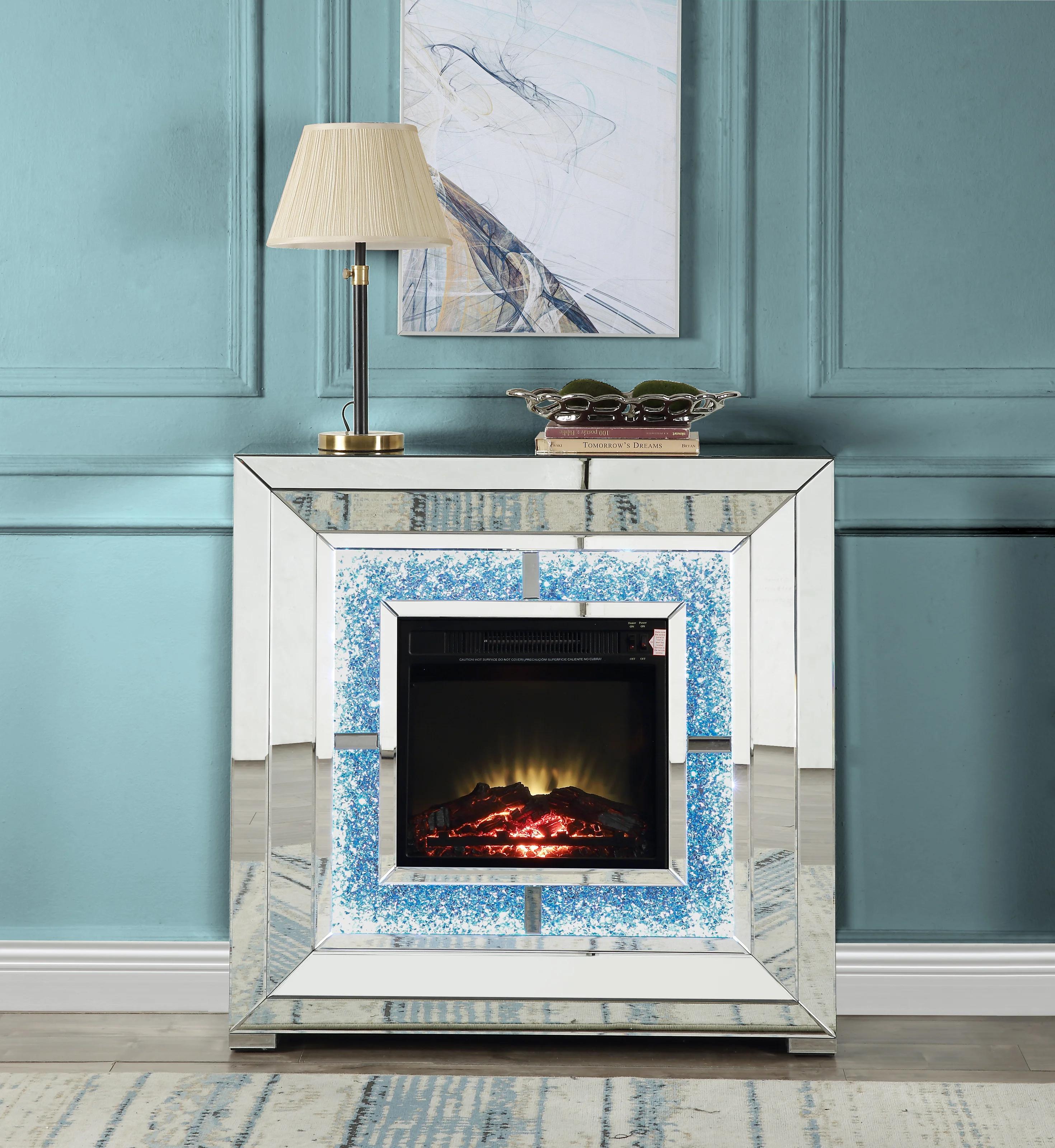 Modern Fireplace Noralie AC00514 in Mirrored 