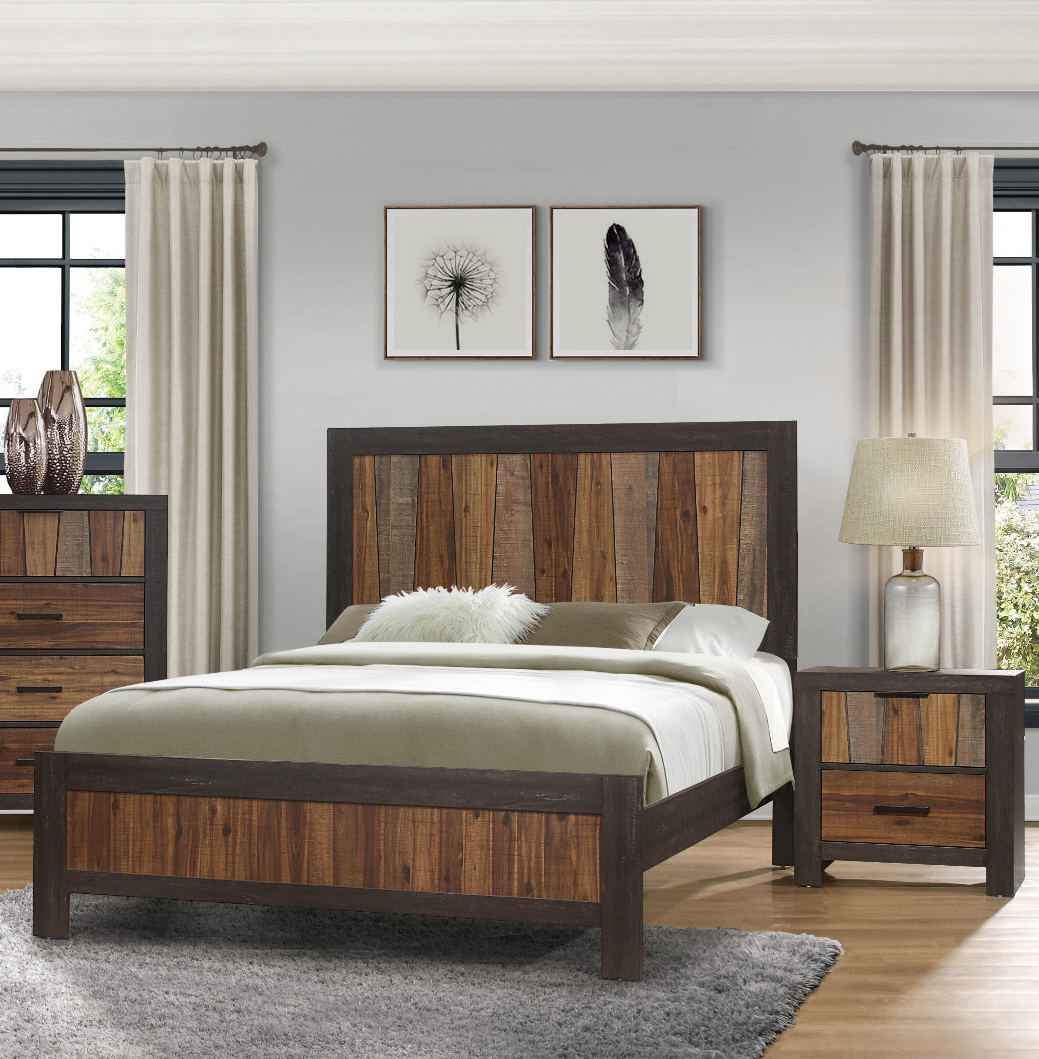 

    
Modern Multi-Tone Wire Brushed Wood Queen Bedroom Set 3pcs Homelegance 2059-1* Cooper
