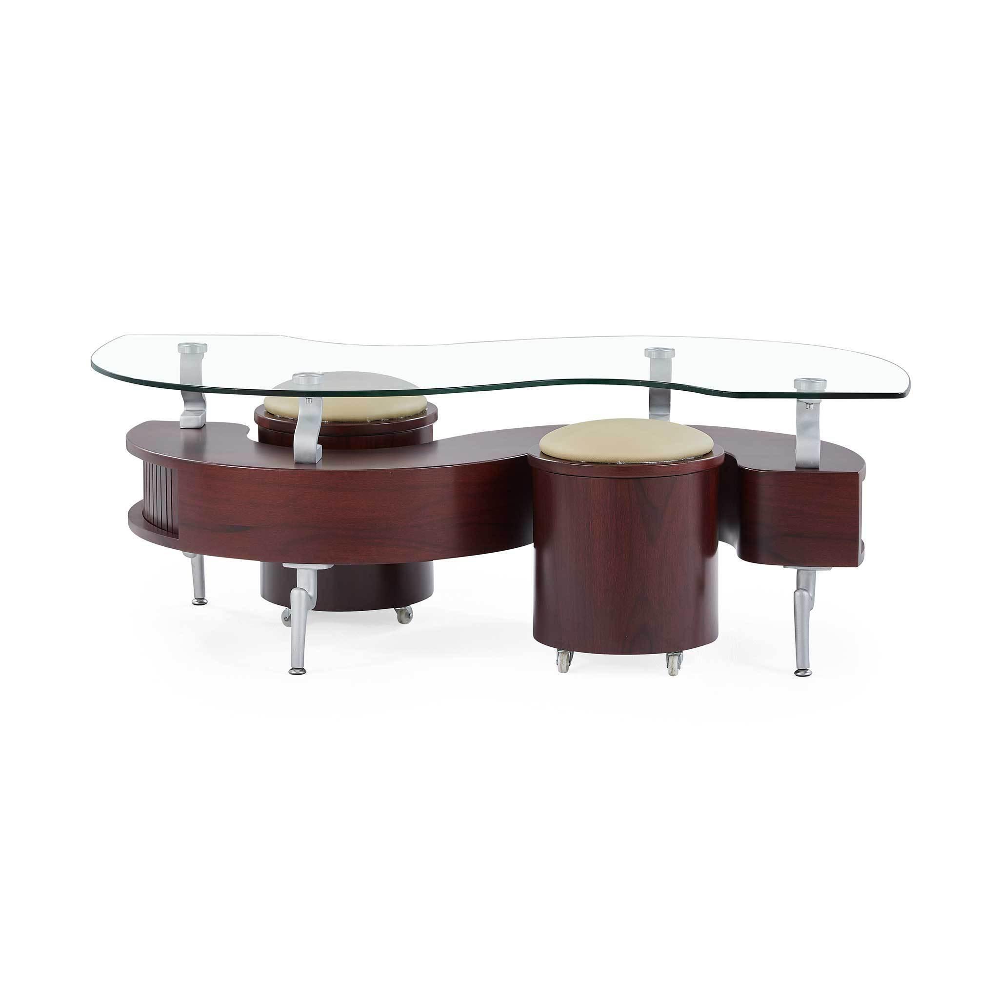 

                    
Global United T288MC Coffee Table and End Table Set Clear/Mahogany Glass Top Purchase 
