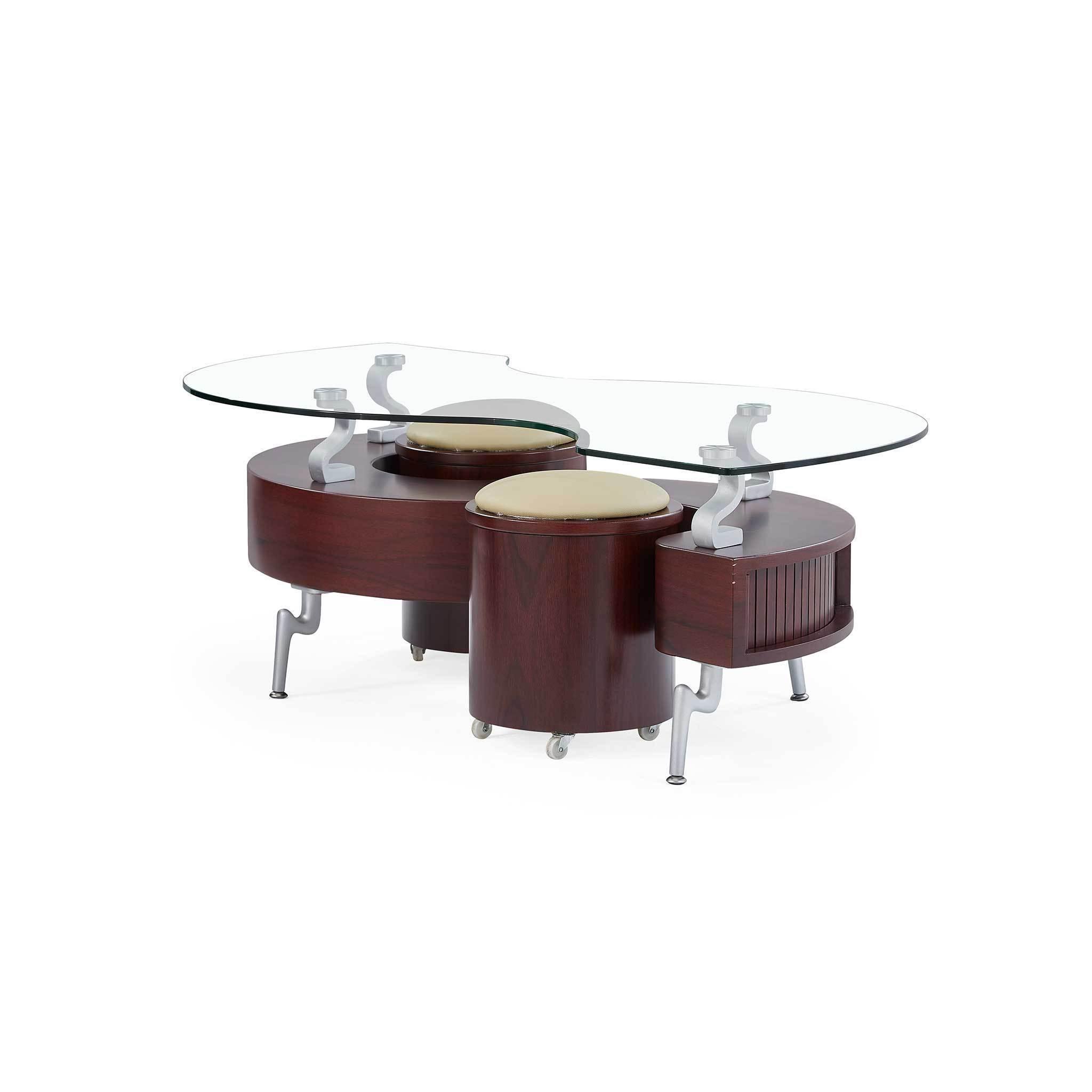 

    
Global United T288MC Coffee Table and End Table Set Clear/Mahogany T288MC-2PC
