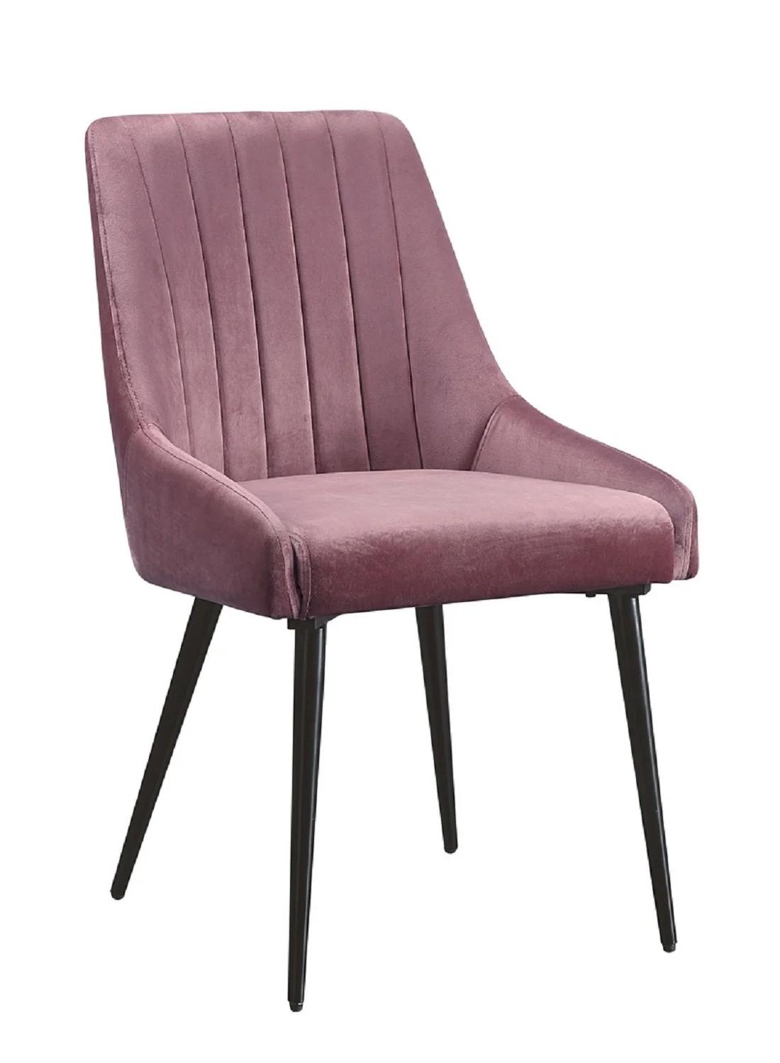 Modern Dining Chair Set Caspian 74012-2pcs in Pink Fabric