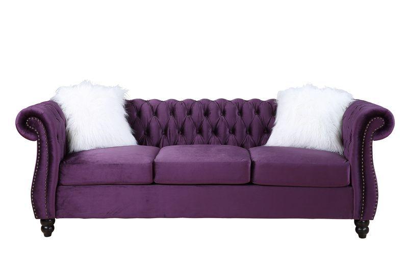 

                    
Acme Furniture Thotton Sofa and Loveseat Set Purple Velvet Purchase 
