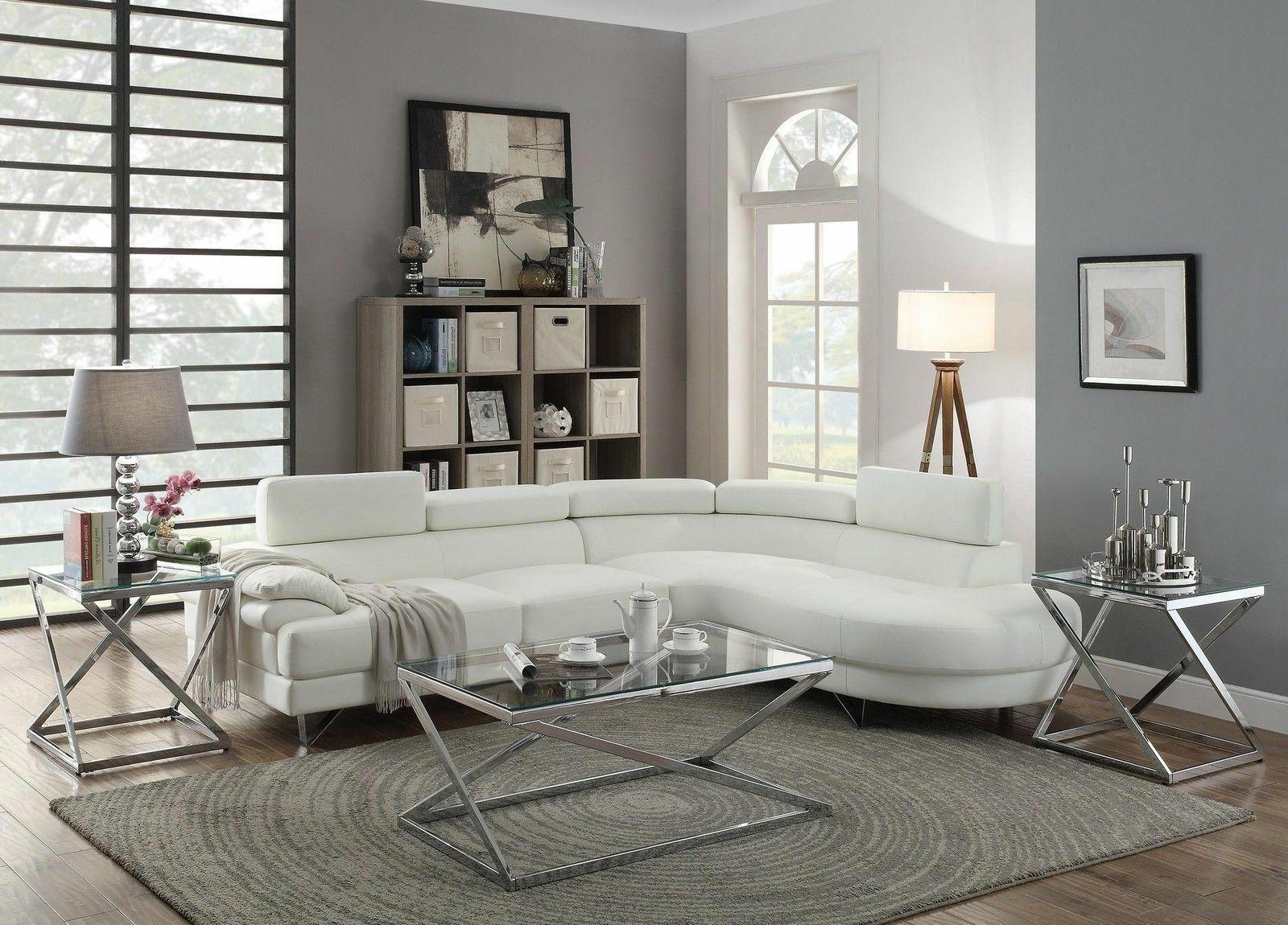 

    
Modern Sectional Sofa in White Bonded Leather Poundex F6985
