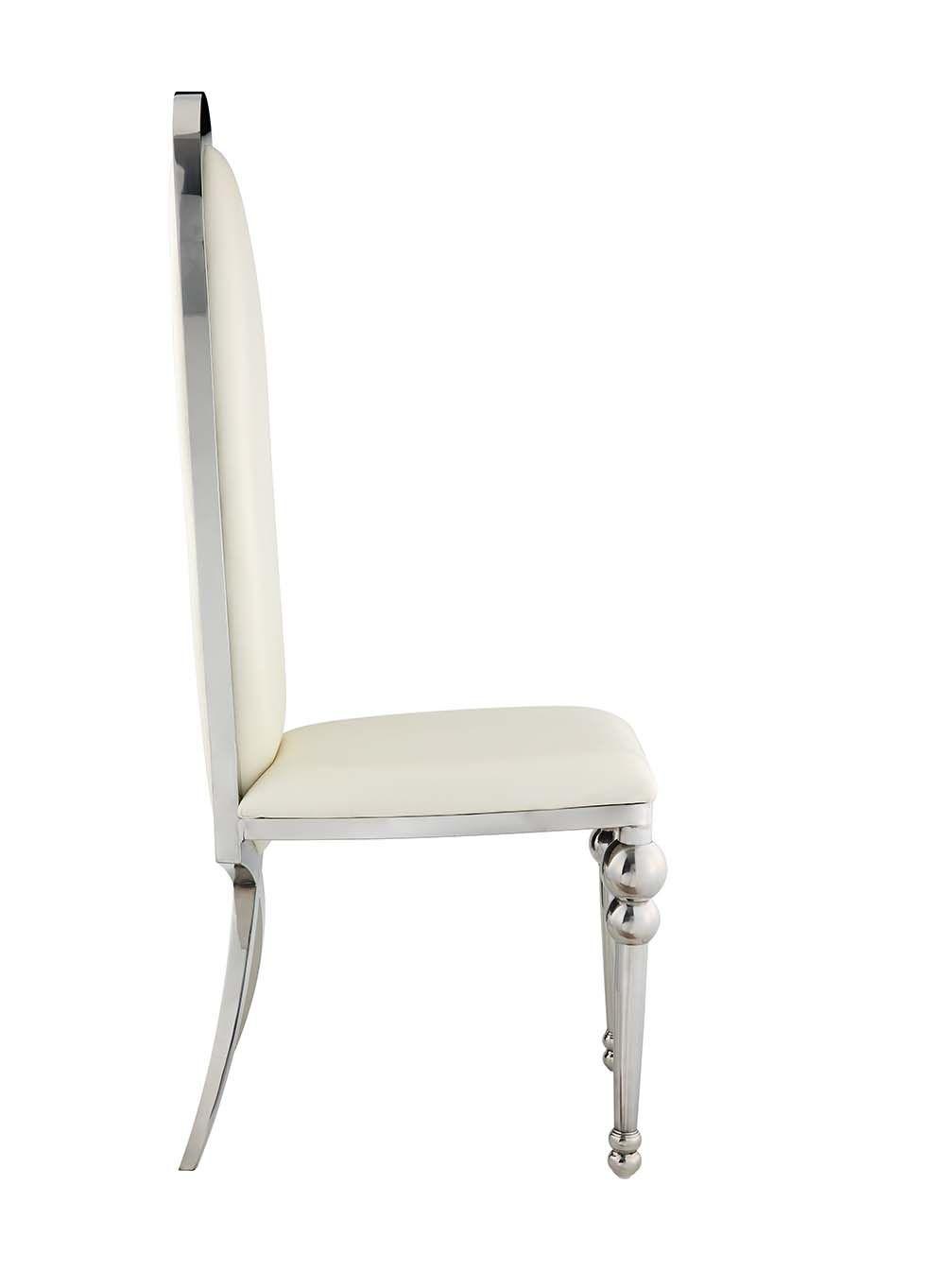 

    
Modern Steel & White PU 2x Side Chairs by Acme Cyrene DN00928-2pcs
