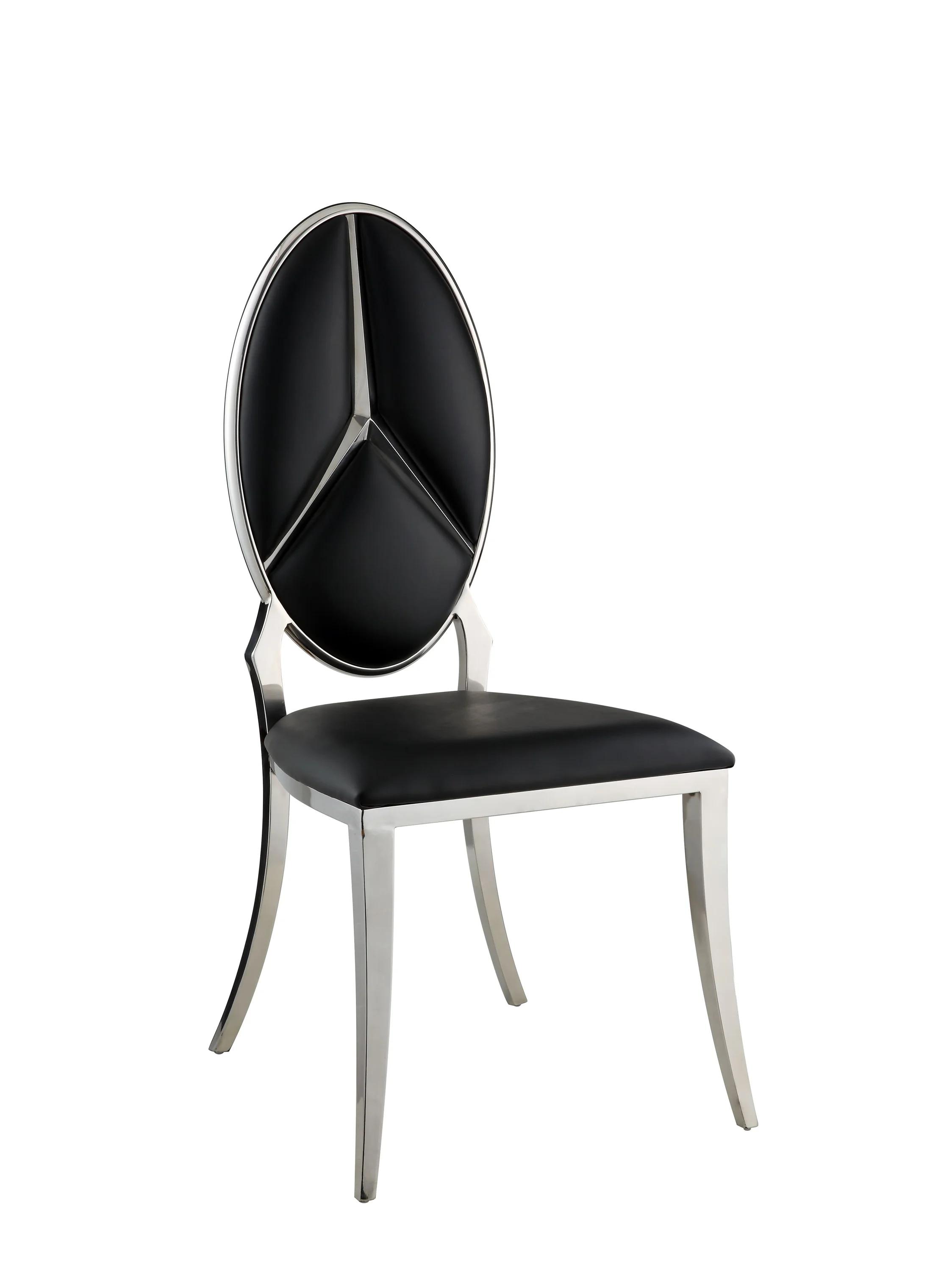 Modern Side Chair Set Cyrene DN00929-2pcs in Black PU