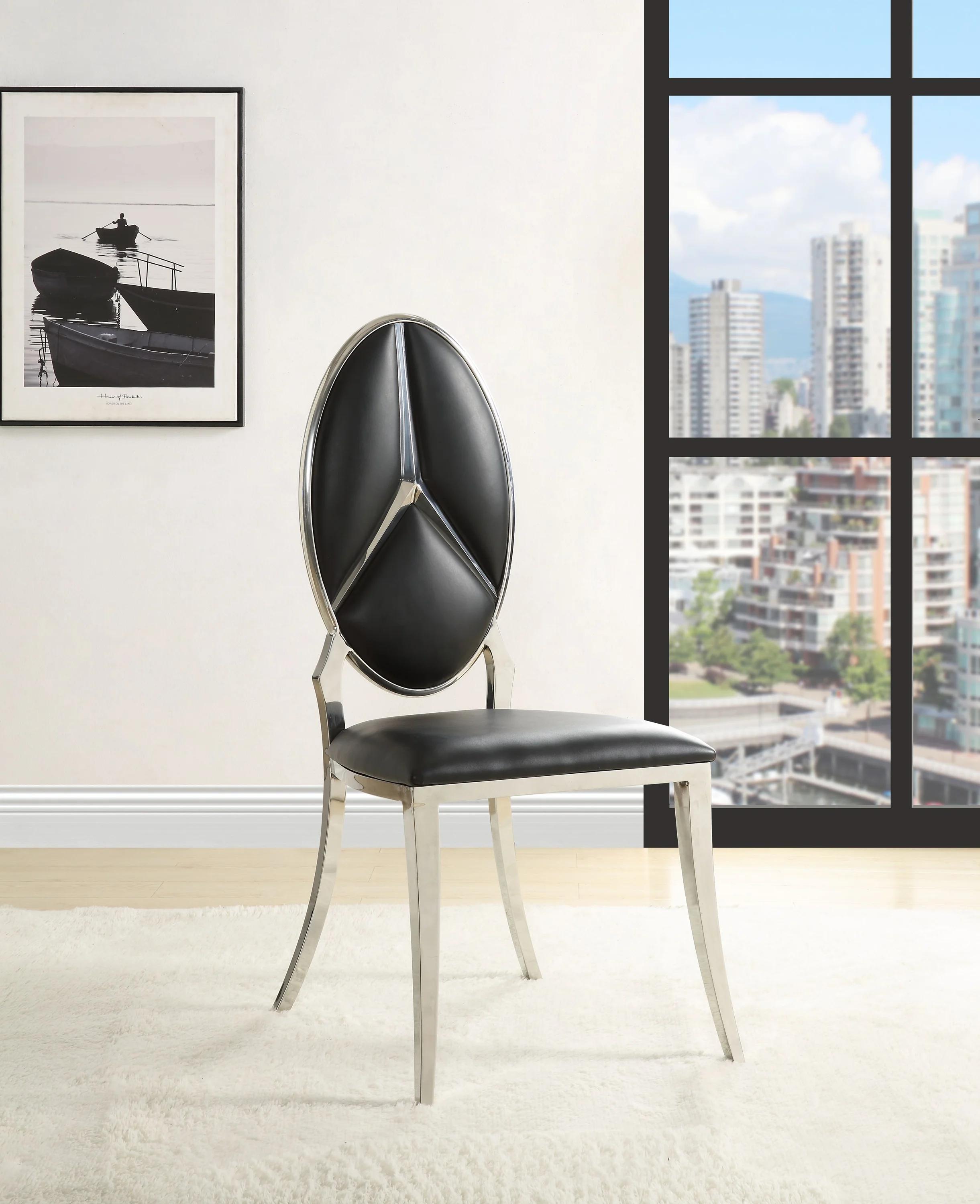 

    
DN00929-2pcs Modern Steel & Black 2x Side Chairs by Acme Cyrene DN00929-2pcs
