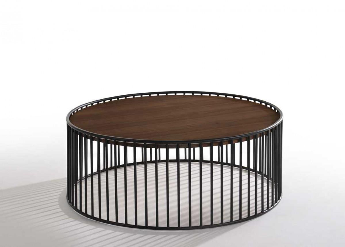 

    
Modern Walnut & Black Round Coffee Table VIG Modrest Bronson Contemporary
