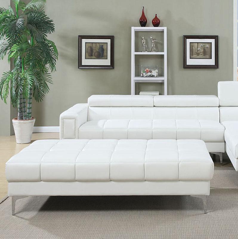

    
White Bonded Leather 2-Pcs Sectional Set F7364 Poundex Modern

