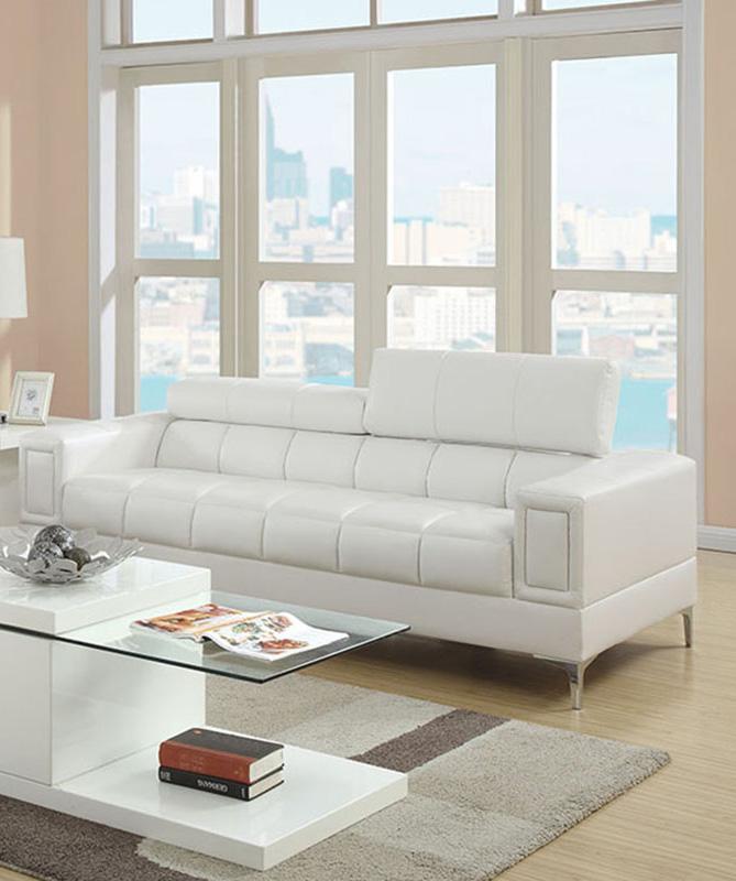 

    
White Bonded Leather 2-Pcs Sofa Set F7240 Poundex Modern
