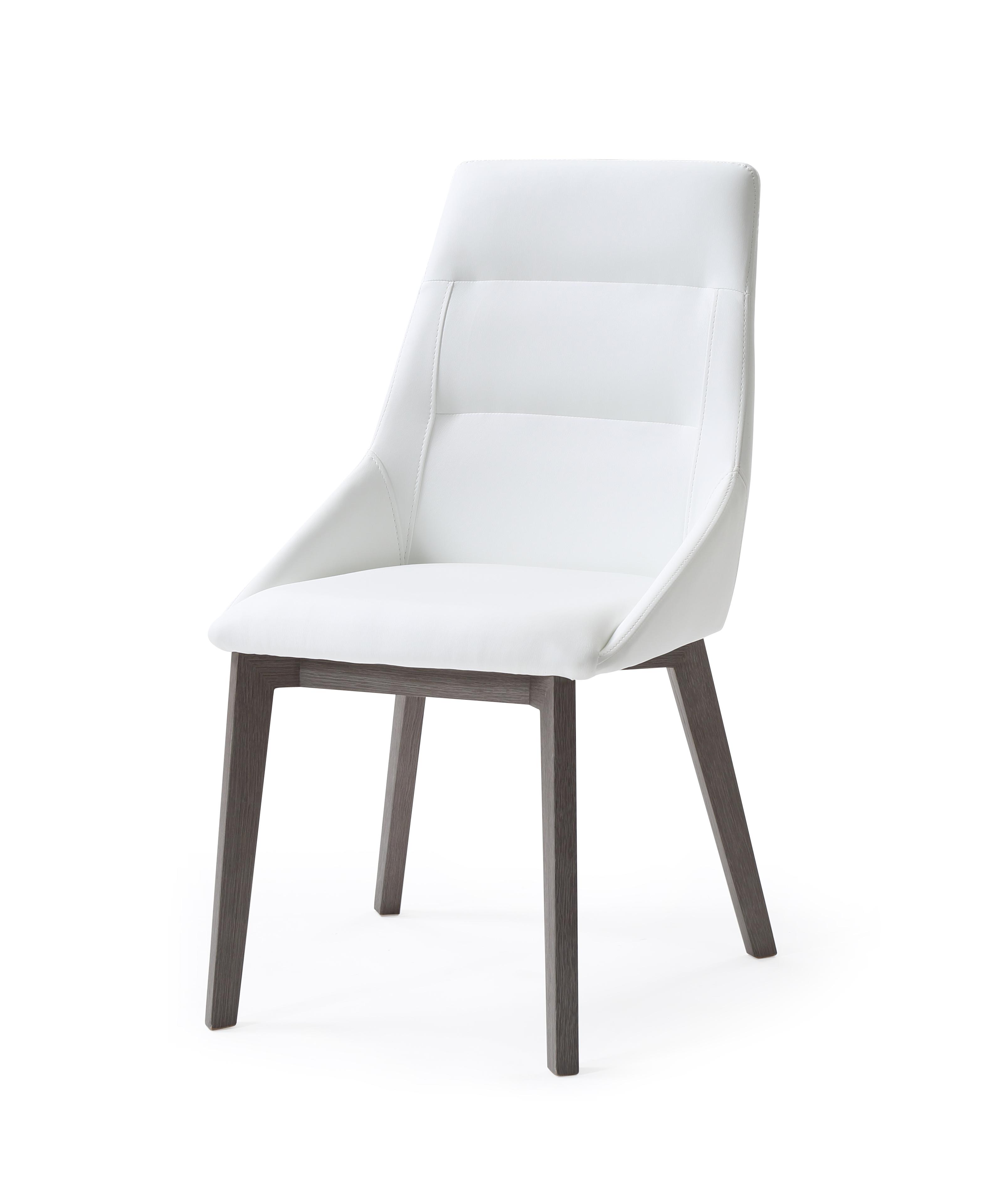 Modern Dining Chair Set DC1420-GRY/WHT Siena DC1420-GRY/WHT in White Faux Leather