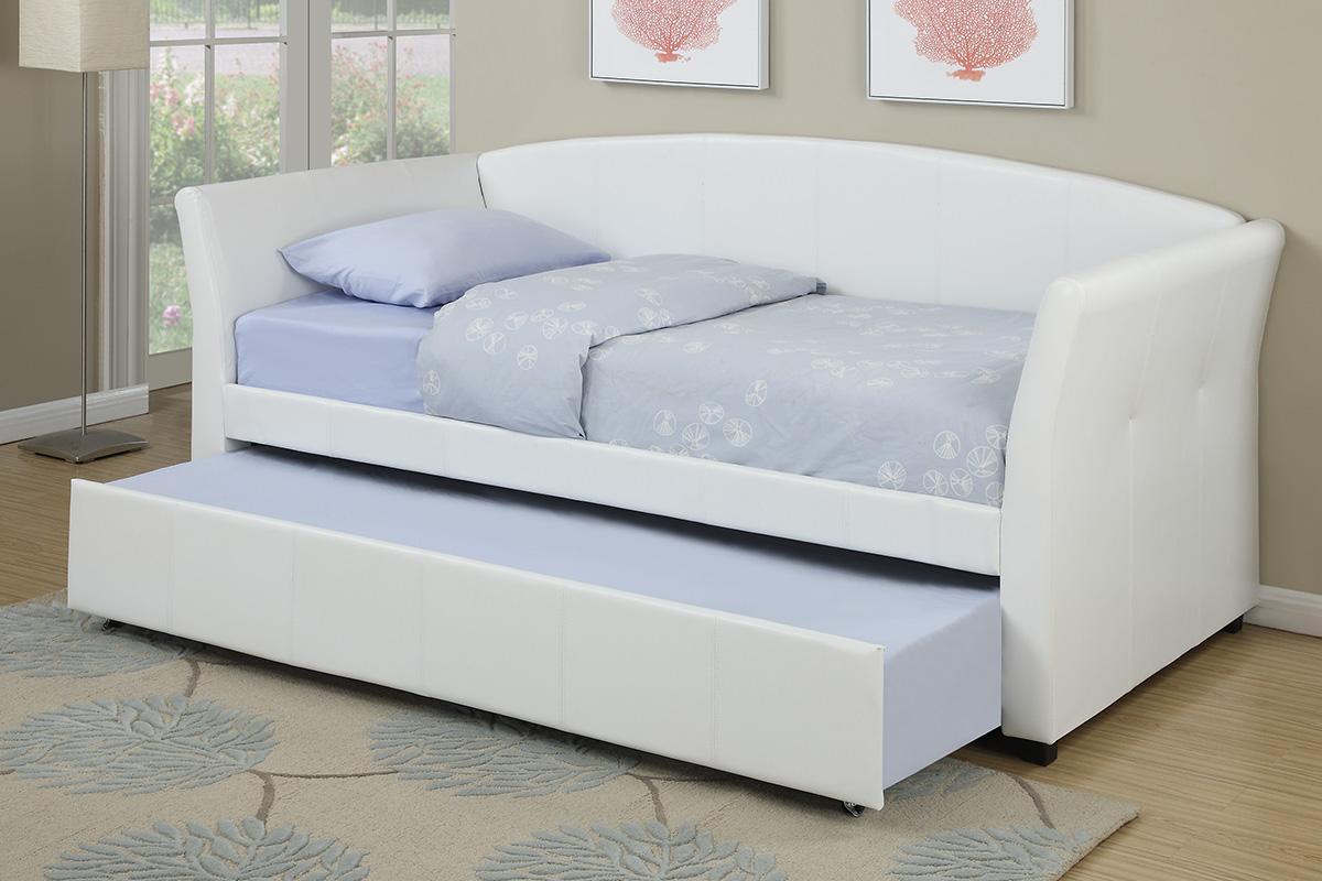 Modern Daybed F9259 F9259 in White Faux Leather