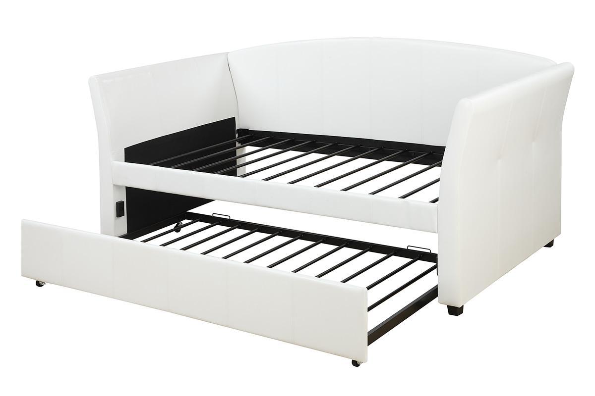 

    
White Faux Leather Twin Size Daybed F9259 Poundex Modern
