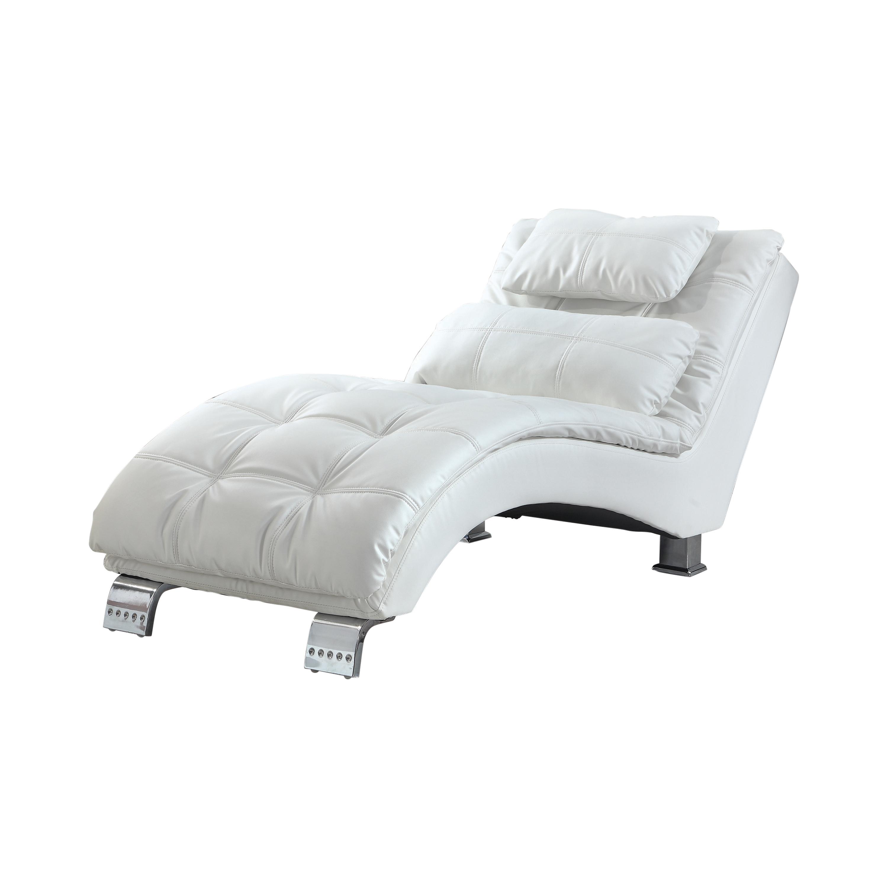 Modern Chaise 550078 Dilleston 550078 in White Leatherette