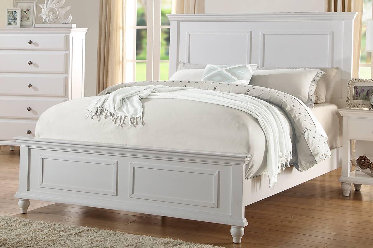 

    
Poundex Furniture F9270 Panel Bed White F9270EK
