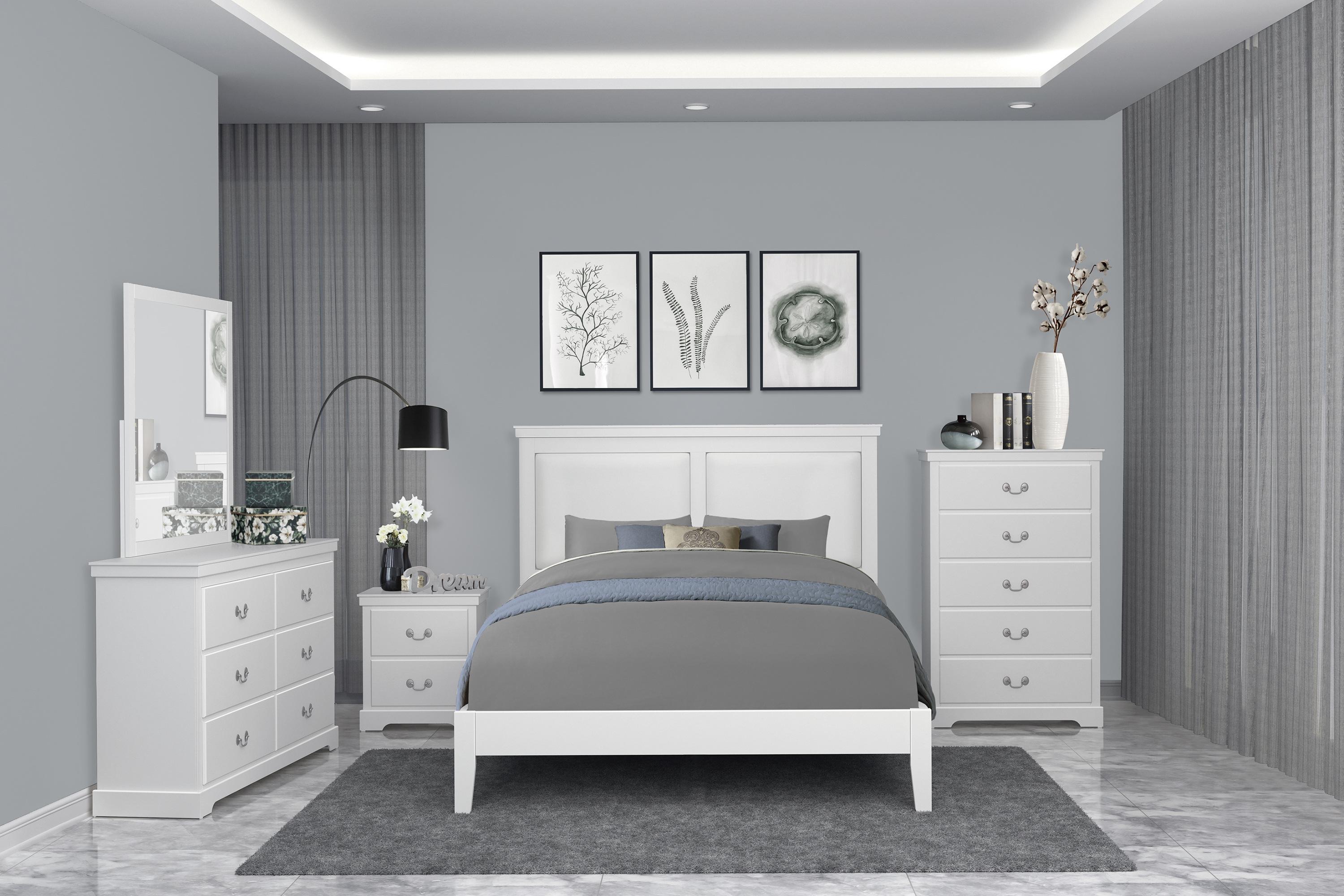 

    
1519WHF-1-3PC Modern White Wood Full Bedroom Set 3pcs Homelegance 1519WHF-1* Seabright
