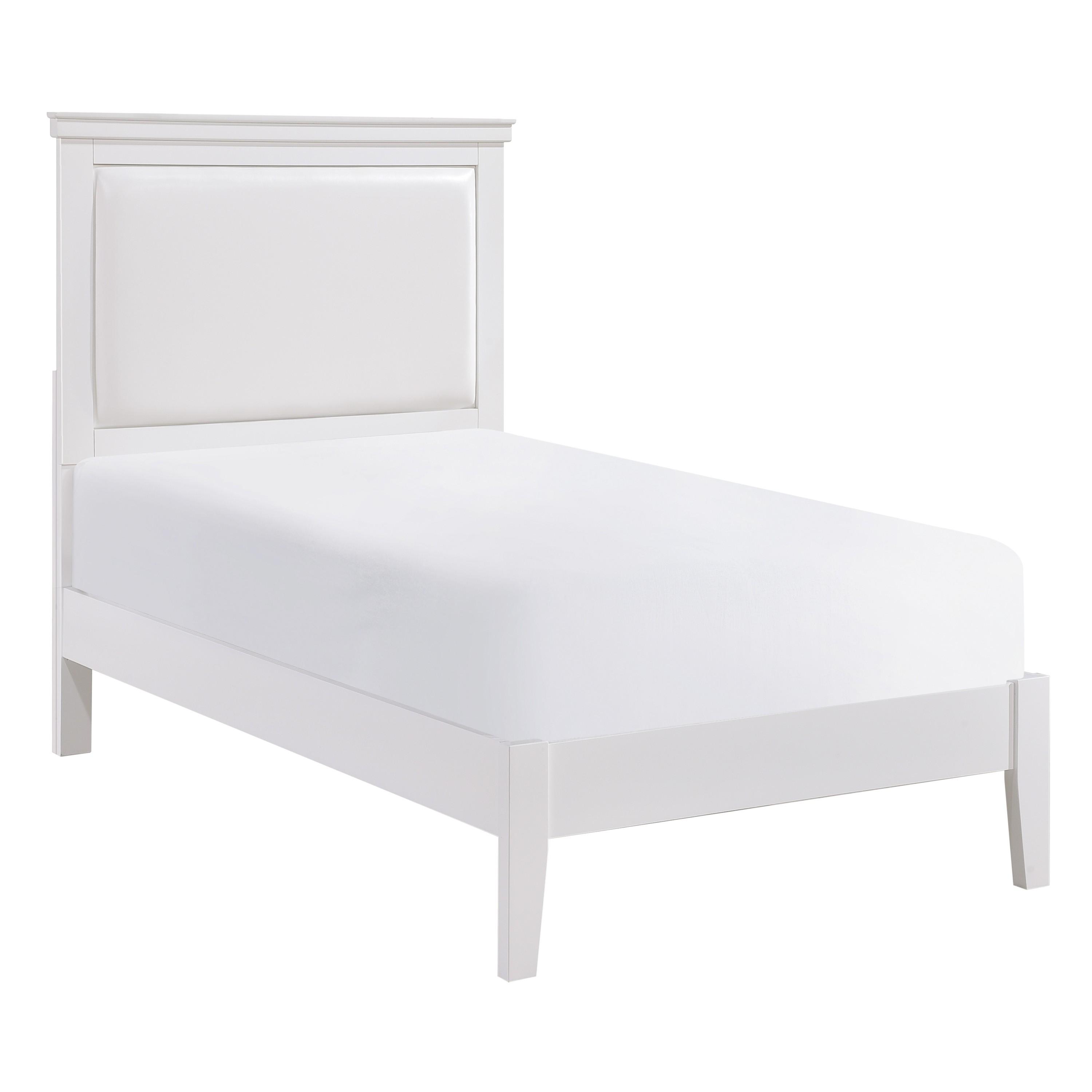 

    
Modern White Wood Twin Bedroom Set 3pcs Homelegance 1519WHT-1* Seabright
