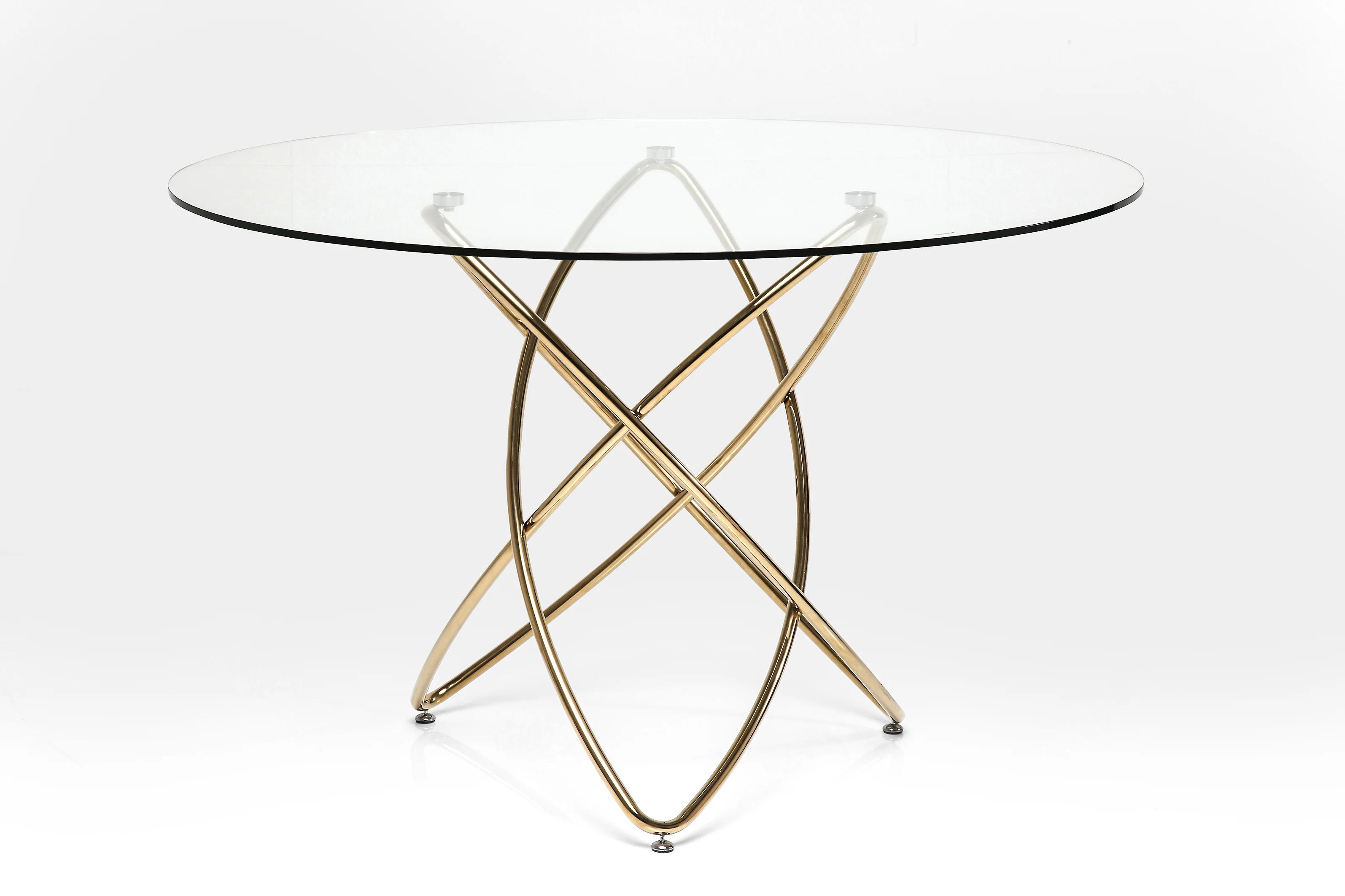 

    
Modern Round Glass Top & Rosegold Base Dining Table by VIG Modrest Rosario

