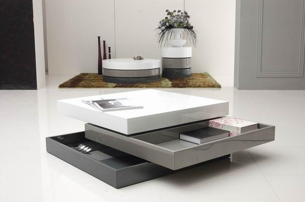 Contemporary, Modern Coffee Table Modrest Trio-2 VGGU801CT-2 in Light Gray, Dark Gray, White 