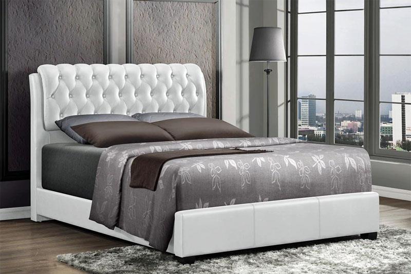 

    
MYCO Furniture 2956K-WH Barnes White Faux Leather King Size Platform Bed
