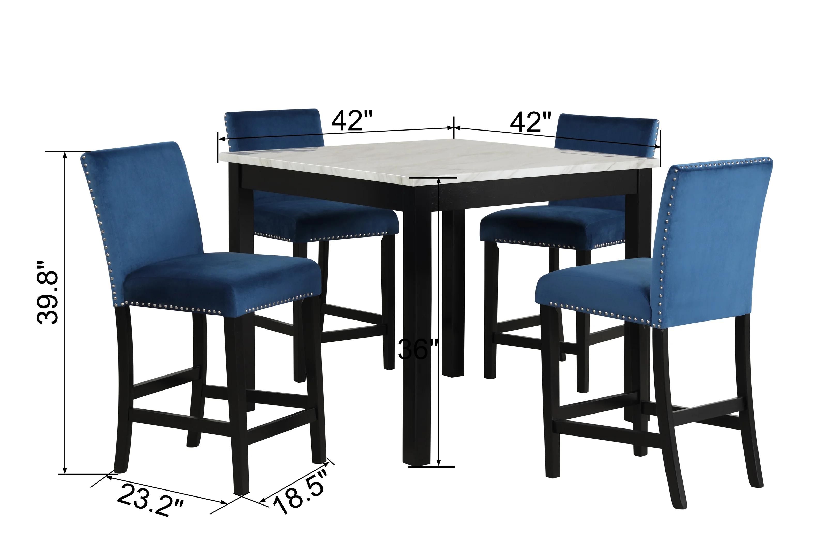 

    
Crown Mark Lennon Counter Height Table Navy blue 1715SET-RB-5pcs
