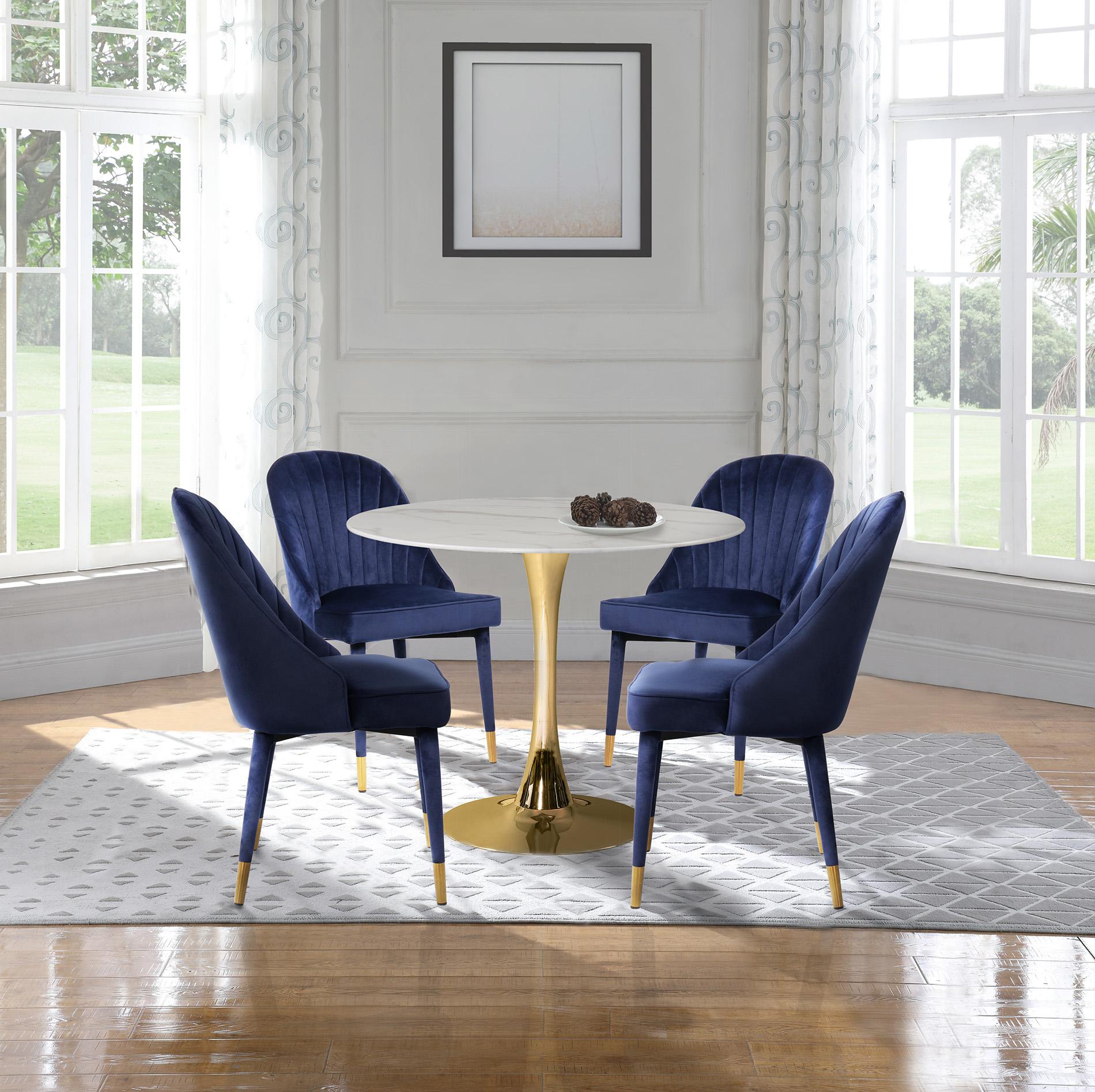 

        
Meridian Furniture BELLE 811Navy-C Dining Chair Set Navy Velvet 094308257082
