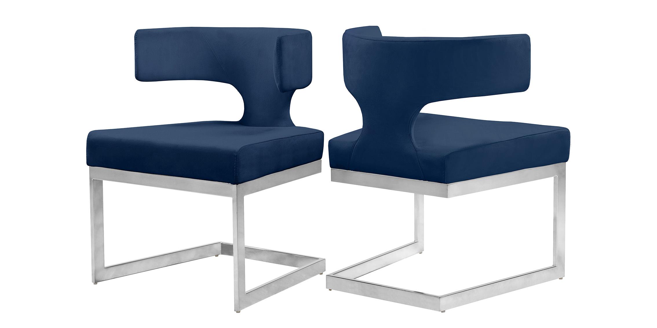 

    
Navy Velvet & Chrome Dining Chair Set 2P ALEXANDRA 954Navy-C Meridian Modern
