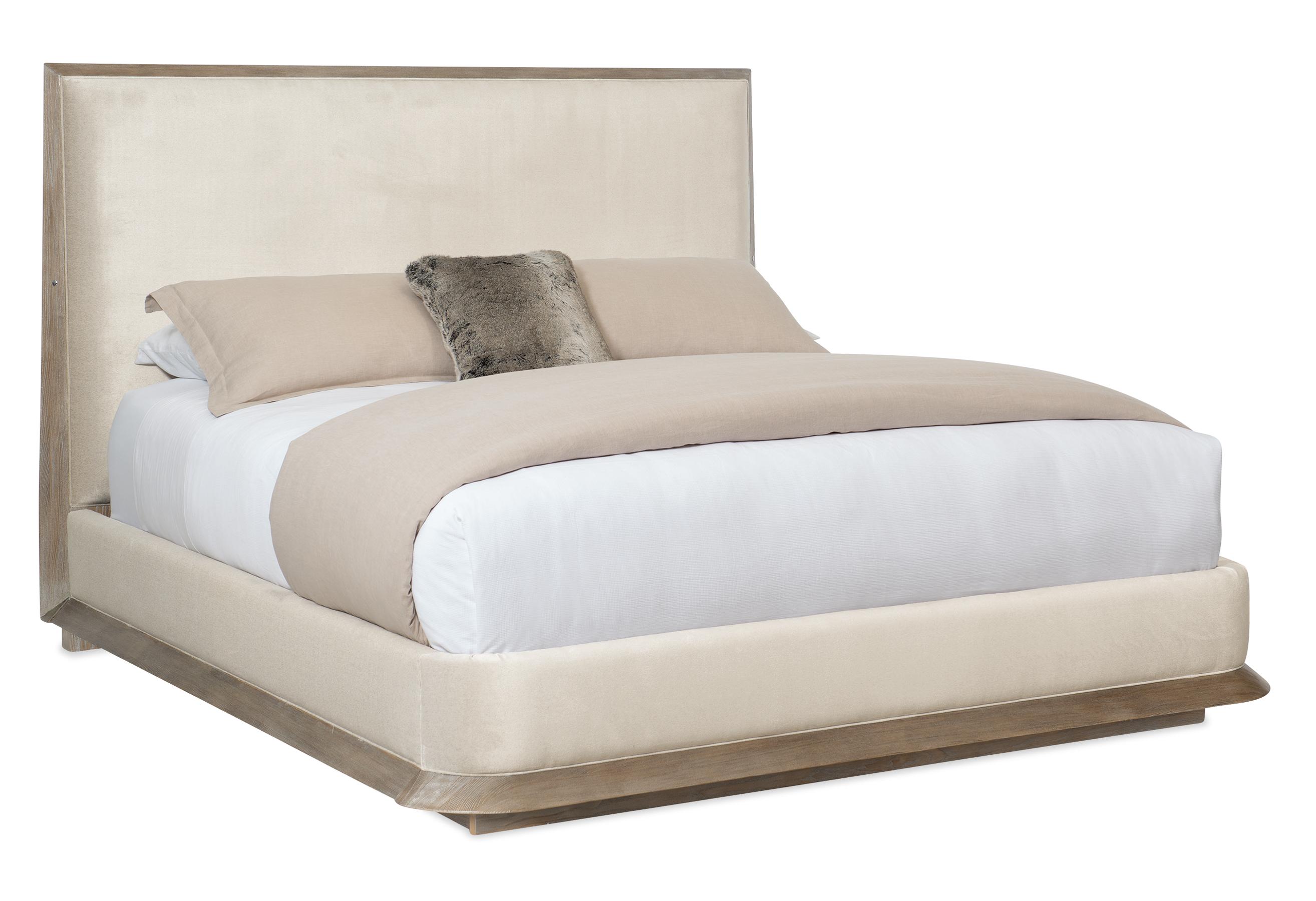Contemporary Platform Bed THE STAGE IS SET CLA-019-1211 in Neutral Fabric