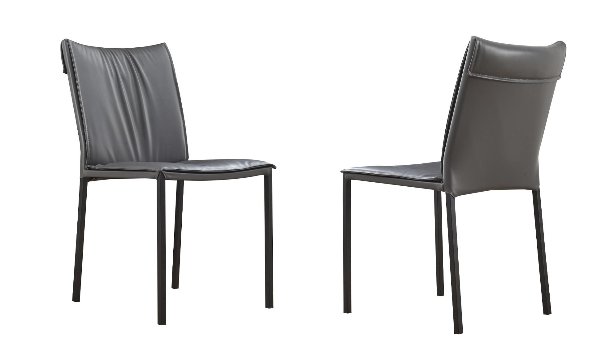 Contemporary, Modern Dining Chair Set Las Vegas SKU 18876-Set-2 in Gray Eco Leather