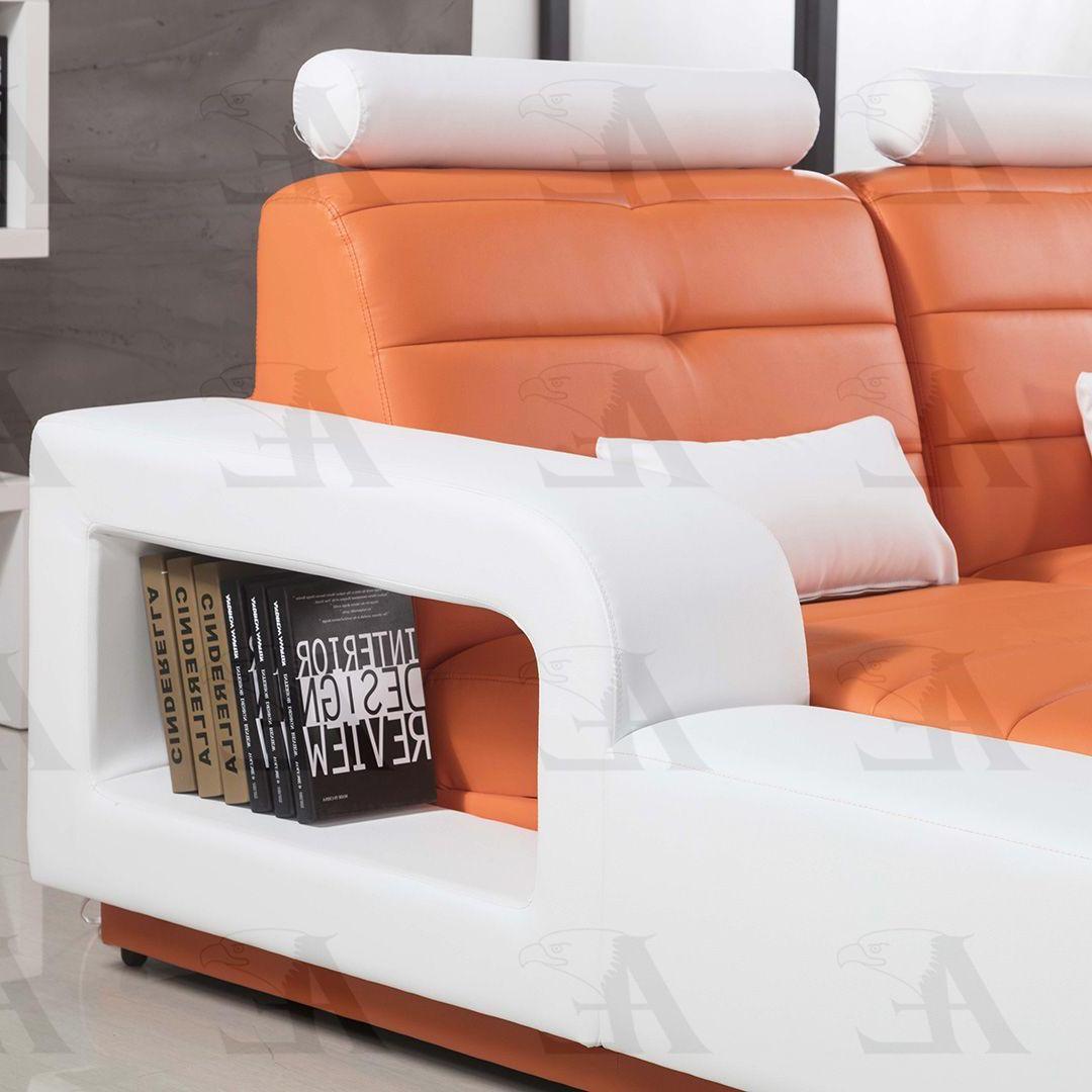 

                    
American Eagle Furniture AE-LD800-ORG.W Sectional Sofa White/Orange Bonded Leather Purchase 
