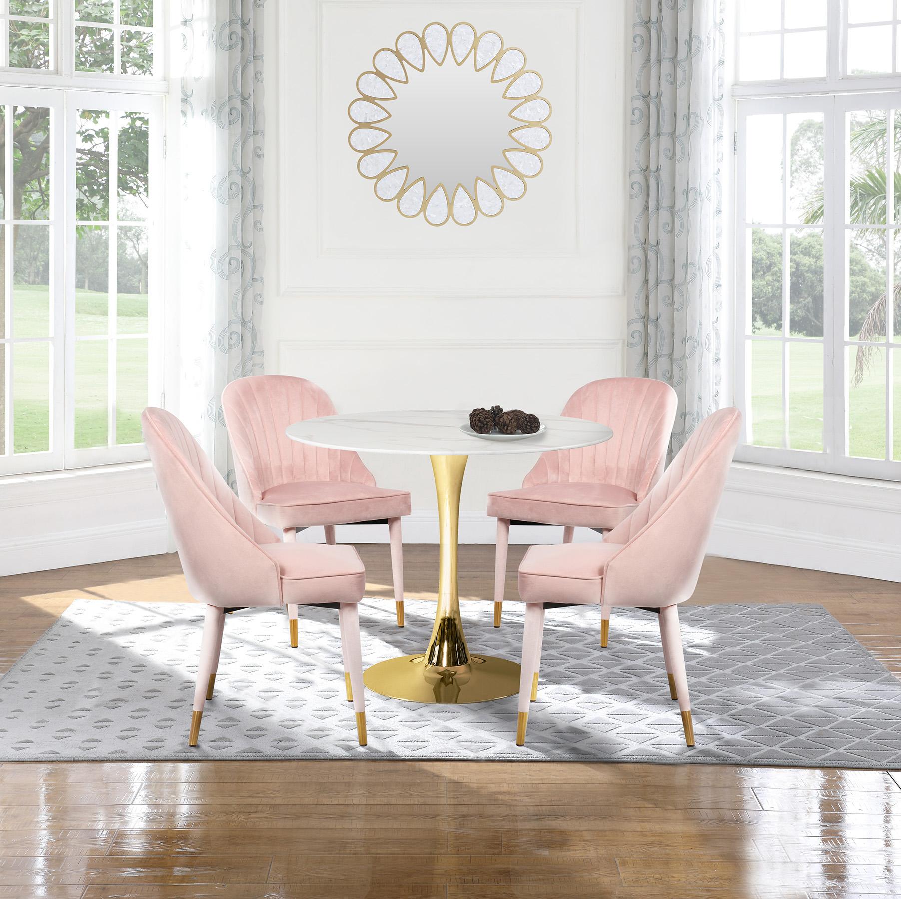 

        
Meridian Furniture BELLE 811Pink-C Dining Chair Set Pink Velvet 094308257105
